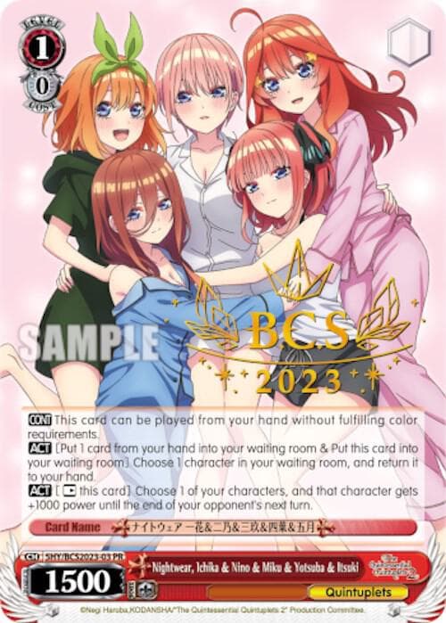 Nightwear, Ichika & Nino & Miku & Yotsuba & Itsuki