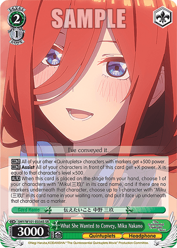5HY/W101-E034S - What She Wanted to Convey, Miku Nakano (SR)